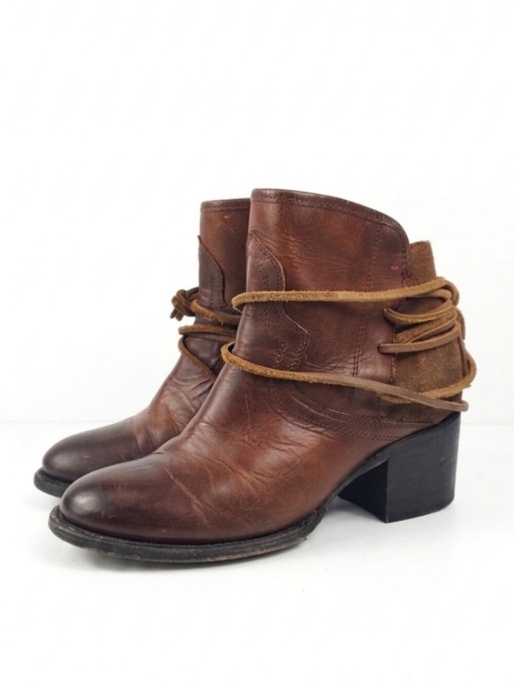 Freebird By Steven Casey Brown Leather Women's Ankle Boots Size 8
